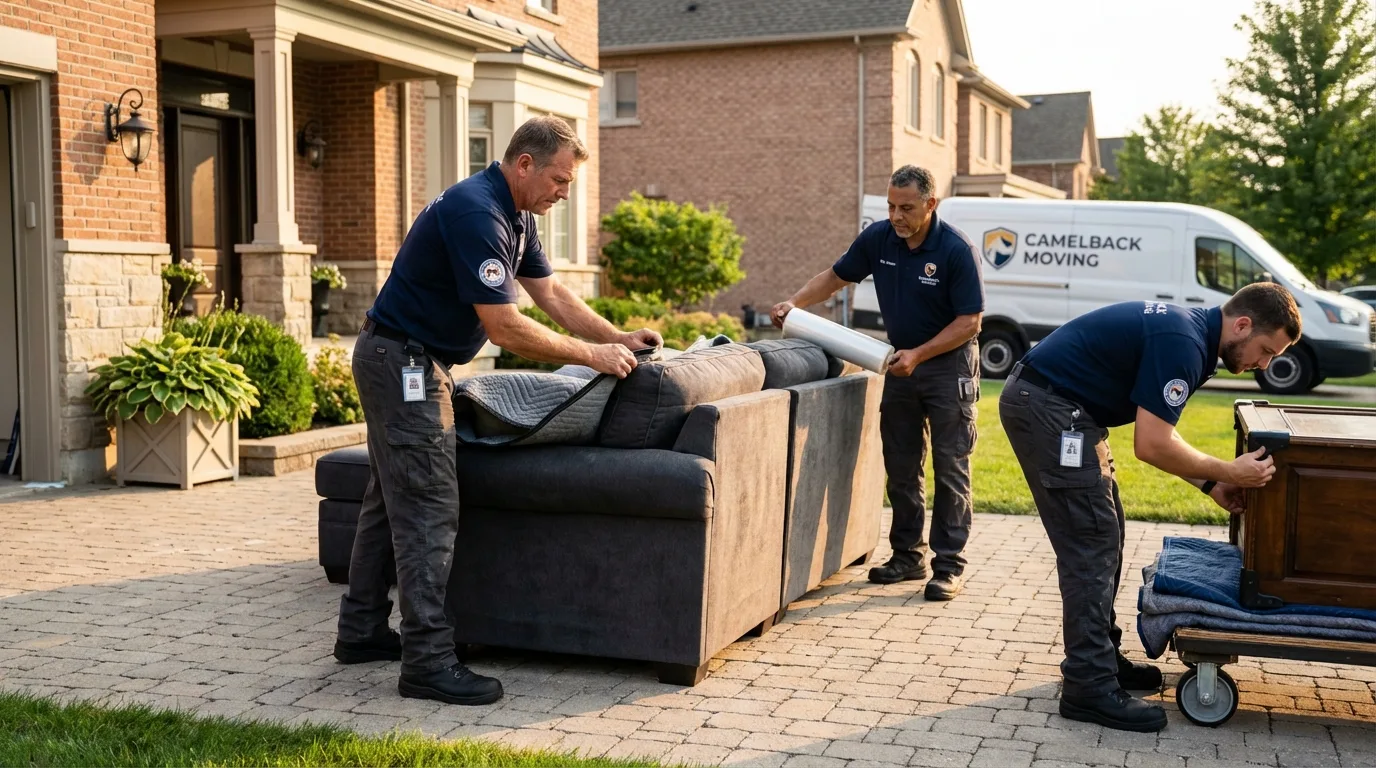 Large estate moving crew wrapping furniture in Enterprise, OR